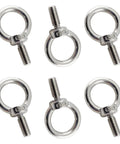 12 Pack M6 Lifting Eye Bolts 304 Stainless Steel Heavy Duty Machinery Shoulder Ring Eye Bolts For Hoisting 6mm Thread 12mm Long