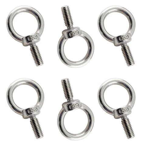 12 Pack M6 Lifting Eye Bolts 304 Stainless Steel Heavy Duty Machinery Shoulder Ring Eye Bolts For Hoisting 6mm Thread 12mm Long