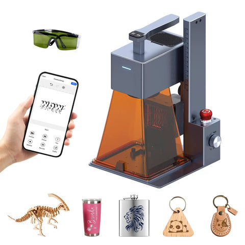 20W Diode Laser Engraver With Galvanometer And Field Lens Technology, Ultra Fast 2000 Millimeters Per Second, Portable Desktop DIY Laser Cutter for wood, metal, leather, acrylic display with smartphone app and engraved items