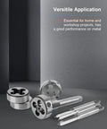 Pro Grade Beefy Metric Tap And Die Set M2 To M18 Rethreading Kit with visible taps and dies, made of 45 steel, for metal threading