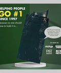 Adventurer Resealable Disposable Urinal Bags For Travel Emergency Camping And Car Trips Leak Proof Hygienic Odorless All Genders And Ages 18 Pack shown with a dark green design on display.