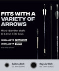 Stainless Steel Penetrator Insert Adapter For Micro Diameter Arrow Shafts 4.2mm ID To 7.6mm Tips Broadheads shown with arrows