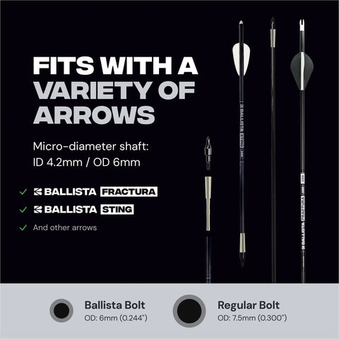 Stainless Steel Penetrator Insert Adapter For Micro Diameter Arrow Shafts 4.2mm ID To 7.6mm Tips Broadheads shown with arrows
