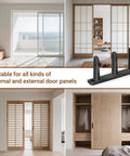 4-Piece Black Closet Door Floor Guide Set With Screws And Screwdriver for smooth sliding 1-3/8 inch thick closet doors
