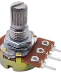 Five Piece 2M Ohm Linear Taper Rotary Potentiometer Panel Mount With 15mm Shaft Top Adjustment 0.5W 200V B2M Quality Potentiometers For DIY Audio And Electronics Projects
