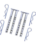 Beefy Adjustable Clevis Pin Kit For Trailers And Heavy Equipment Seven Sixteenths By Two And A Half Inch Zinc Steel Pins With R Clips