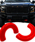 Tow Hook Cover Set For Ford F150 And Toyota Tundra, Fits 2004 To 2025 F150 And 2017 To 2021 Tundra, Red, Tough Tow Hook Caps