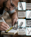 Tough As Nails Tungsten Carbide Scribe Pen With Knurled Aluminum Handle And Built In Magnet For Precise Layout Marking used on wood.
