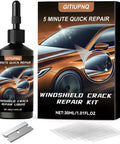 5 Minute Windshield Crack Repair Kit For Chips And Cracks, Pro Grade Auto Glass Rock Chip Repair Tool with resin and scraper
