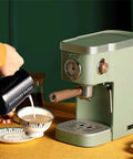 Retro Green Coffee Machine With Milk Frother And Capsule Pod Brew Your Daily Brew Espresso Maker For Home Kitchen