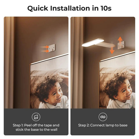 Installation guide for Battery Operated Picture Lights For Wall Art And Frames, Rechargeable Cordless LED Lights With Remote