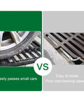 Rugged Cast Iron Drain Grate 60x60 Cm Outdoor Cover for Driveway and Garage, Heavy Duty Sewer Grate With Thickened Bars, Debris Blocker
