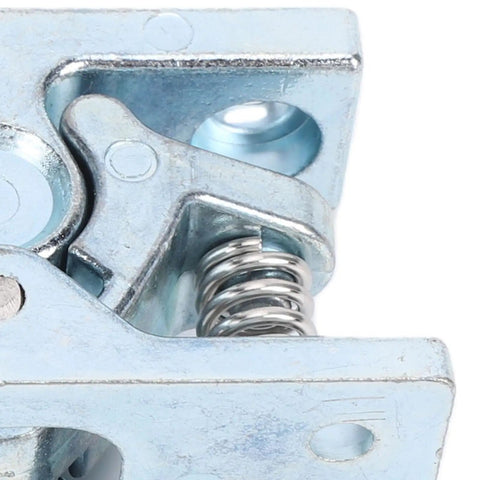 Close-up of Spring Loaded RV Door Catch Heavy Duty Zinc Alloy Double Roller Trailer Door Latch Stop For Motorhome Boats Trailers And Garages Built Tough Vibration Resistant Easy Install showing the zinc alloy material with dual springs.