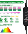 Close-up of smart controller with dimming levels and timer for 4 Pack Seed Starter Kit With Grow Light Trays, Auto Timer And Adjustable Brightness.