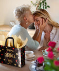 2 Pack Mother's Day Gift Bags With Tissue Paper And Cards Reusable Nonwoven Gift Totes For Mom Grandma Grandmother 12.6 Inches