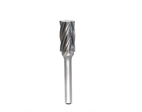Aluminum Cut Tungsten Carbide Rotary Burr Bit For Die Grinder Cylindrical Shape With 1/4 Inch Shank 1/2 Inch Head Diameter 1 Inch Flute Length Heavy Duty Metalworking Tool For DIY Projects Pack Of 1