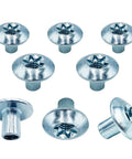 Real Deal Trailer Cam Hasp Latch Hardware Kit Ships With Eight Five Sixteenths Inch Torx Barrel Nuts and Zinc Plated Steel Bolts.