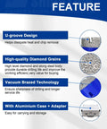 Features of Six Piece Diamond Core Drill Bit Set For Porcelain Tile Granite And Marble Pro Grade Core Bits with images of designs and grains.