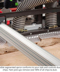 Close-up of Slab Flattening Mill Pro Basic For Wood Slabs Up To 48.5 By 58 Inches No Brainer USA Made Leveling Jig with dust collection
