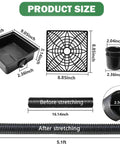 Dimensions of Low Profile Gutter Downspout Extender Kit With Flexible Catch Basin, No Dig Drain Extension Up To 5.1 Feet.