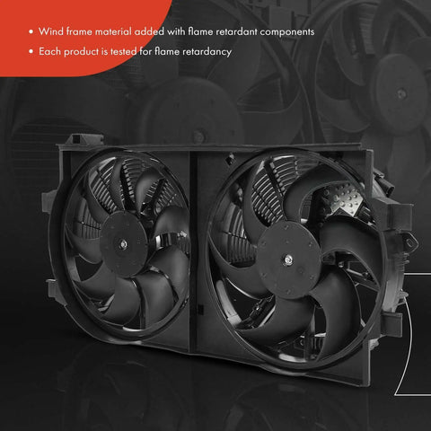 Plug And Play Drop In Cooling Fan Assembly For Nissan Leaf Ev 2011 2013 Engine Radiator Upgrade showing dual fans and PA construction.
