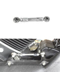 Chrome Shifter Linkage Rod Adjustable 4.0in To 5.5in For Harley V Twin Mid Control Bikes 1986 To 2025 Street Bob Low Rider S Softail Standard Dyna Aluminum 6061 T6 Chrome Plated installed on engine
