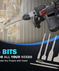 ZELCAN 6-piece chisel set with SDS Plus shanks; steel masonry chisels and scrapers for rotary hammer drills