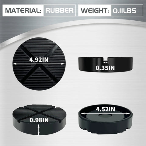 TONDA floor jack rubber pad adapter, 1 pack, black rubber with 4.92 in diameter and 0.35 in thick