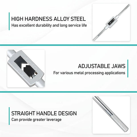 Features of Adjustable Tap Wrench M6 To M20 For 1/4 To 3/4 Inch Taps Heavy Duty Metalworking Tool Durable Steel Handle