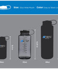 Rugged 32 Oz Wide Mouth Reusable Water Bottle With Tight Seal Black Lid For Travel Workout And Trail Runs shown in gray color
