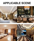 Various elegant indoor space setups including living room, dining area, hotel room, and stylish hallway.