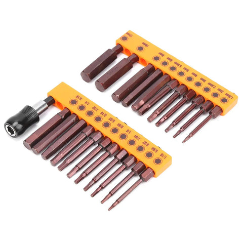 Awesome 23 Pc Screwdriver Bit Set With Hex S2 Steel Hardened Bits Perfect For Electric Drill Or Manual Jobs Plus 2 Headgears For Any Tough Hardware Repair Around The House, 60mm bits on holder