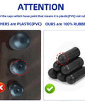 Comparison of rubber vs plastic caps in 63 Piece Rubber Vacuum Hose End Cap Kit In Seven Sizes For Sealing Hoses And Fittings.