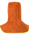 Leather Welding Hood With Neck Drape And Full Head Coverage, Heavy Duty Cowhide Protector For Men And Women, Brown.