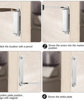 Installation steps for Two Pack Magnetic Door Catch 150lb Heavy Duty Stainless Steel Cabinet Magnets For Closet Wardrobe Cupboard Kitchen Bathroom Includes 8 Screws 3.74 Inch