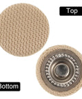 Top and bottom view of a component from the 30 Piece Car Headliner Repair Kit With Roof Rivets And Installation Tool For Beige Flannel Car Roof Liner Fix Pins Interior Ceiling Fabric Retainer Clips DIY Friendly Quick Fix.