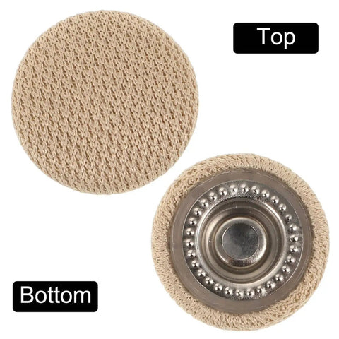 Top and bottom view of a component from the 30 Piece Car Headliner Repair Kit With Roof Rivets And Installation Tool For Beige Flannel Car Roof Liner Fix Pins Interior Ceiling Fabric Retainer Clips DIY Friendly Quick Fix.
