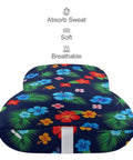 Travel And Office Memory Foam Neck Pillow With Washable Zippered Cover, Ergonomic Chin And Cervical Support Cushion, Tropical Hibiscus