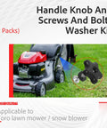 Handle Knob And Screw Bolt Washer Kit For Lawn Mowers And Snow Blowers Replacement Parts 92-2260 106-4161 107-3844 shown on grass
