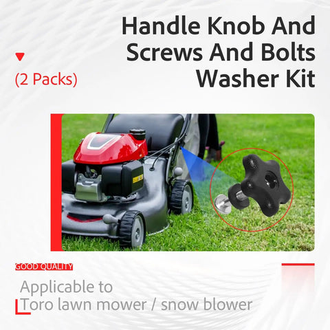 Handle Knob And Screw Bolt Washer Kit For Lawn Mowers And Snow Blowers Replacement Parts 92-2260 106-4161 107-3844 shown on grass