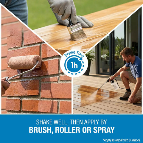 Application of Clear Gloss Sealer For Concrete, Wood, Brick, Stone And Masonry - Wet Look Water Based Silicone Acrylic Waterproofing