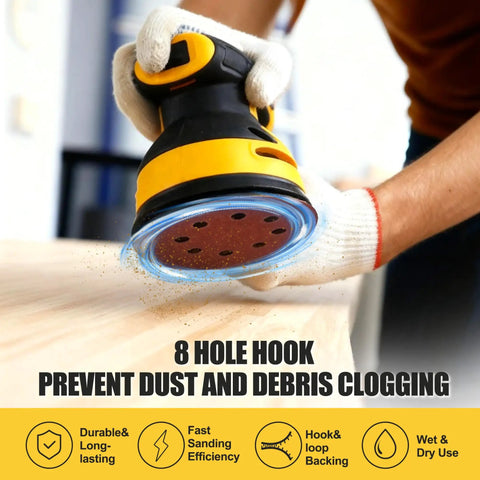5 Inch 8 Hole Orbital Sander Pad Replacement Kit For DeWalt DW420 DW421 DW422 DW423 DW426 And Makita BO5010 BO5030K BO5031K BO5041