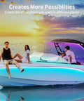 Boating at sunset with 100ft RGB Outdoor LED Strip Lights With App Control Bluetooth Music Sync IP65 Waterproof Color Changing Rope Light
