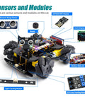 Adeept Mecanum Wheel Smart Car Kit with Arduino IDE, line and light tracking, OLED display, RGB LED.