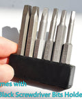 Square Head Screwdriver Bits Set, 6 Sizes SQ1 SQ2 SQ2.7 SQ3 SQ4 SQ5, 1/4 Inch Hex Shank, Magnetic Tips, includes bit holder
