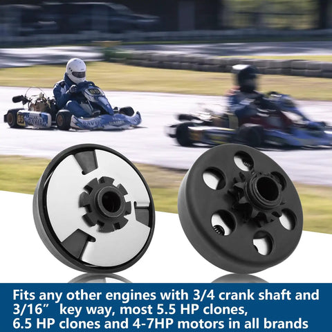 Beefy Centrifugal Go Kart Clutch Three Quarters Inch Bore Ten Tooth Fits 40 41 420 Chain For Predator 212 Engines with racing go-karts