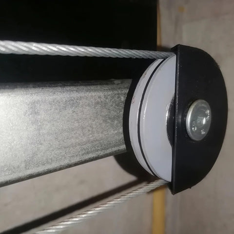 Close-up of Heavy Duty Garage Door Torsion Spring Cables 2 Pack, 8.6 Feet Long, One Eighth Inch Galvanized Steel Wire Rope