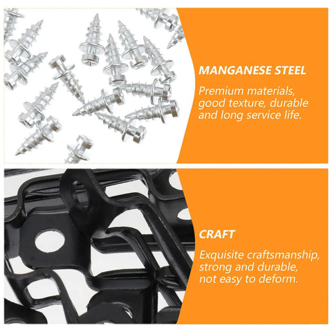 Heavy Duty Black Furniture Connectors And Hidden Screws For Dressers Bookshelves 50 Set, manganese steel screws shown.