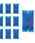 10 Pack 1-Gang PVC New Work Outlet Box In Blue With 18 Cu In Capacity for residential and commercial wiring, front view