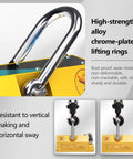 Kickass Heavy Duty Permanent Lifting Magnet With 11000 Lbs Capacity chrome-plated lifting rings for secure handling.
